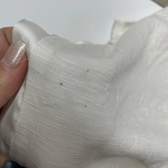 Dolan Top Womens Small White Satin V Neck Gathered Asymmetrical Anthropologie - Picture 11 of 12